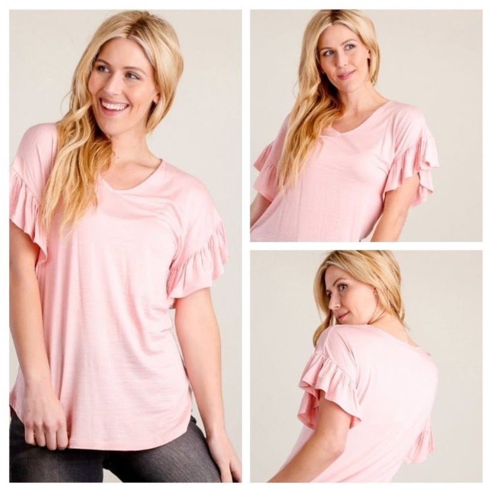 🌺 Pink Flowy Ruffle Sleeve Blouse 🌺